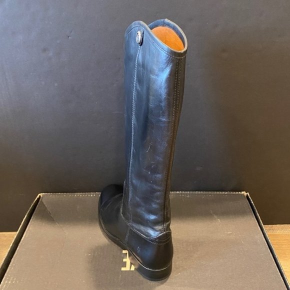 Frye Melissa Button 2 Black Riding Cowboy Tall Knee Boots Shoes Flats 7.5 New - Picture 4 of 4